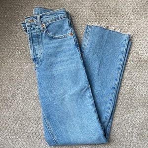 Zara High Rise Straight Fit Jeans